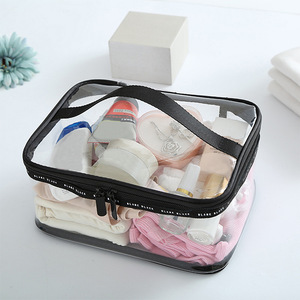 Transparent Waterproof <b>Toiletry</b> <b>Bag</b> <b>Large</b> Size 23x17x10cm Multipurpose Travel Cosmetic Storage PVC Makeup <b>Bag</b> - Product Image 2