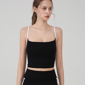 Damen Tennisrock-Set in Kontrastfarben, sexy rückenfreies Crop-Top, seitlich gestreifter Minirock, Golf-Tennis-Outfit - Product Image 2