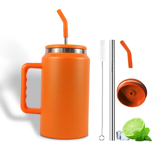 Insulated 50oz Stainless Steel Tumbler with Double Wall Vacuum Technology Keeps <b>Drinks</b> <b>Hot</b> or Cold for Hours Includes Handle and - Product Image 3