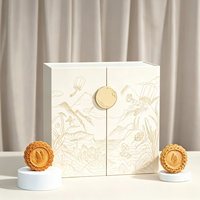 Boîte carrée rigide de luxe haut de gamme, nouvelle boîte cadeau portable en carton gris spécial, recyclable, vide, pour gâteaux de lune, destinée à l'industrie alimentaire