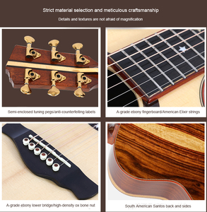 Guitare acoustique folk Starway Wholesale 41 pouces en acajou, fabriquée à la main, avec placage, idéale pour jouer en position haute - Product Image 3