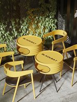 Table et chaise en fer à tambour d'huile de style industriel créatif, Restaurant/café/librairie, cabine, ensemble de meubles commerciaux