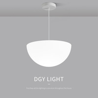 Lustre de restaurant en PE blanc de style nordique moderne minimaliste, demi-cercle, CRI Ra97, pour comptoir de bar, hauteur réglable