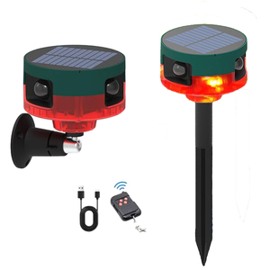 360 độ detecteur de mouvement năng lượng mặt trời ngoài trời trang trại cảm biến chuyển động báo động âm thanh tùy chỉnh ghi âm không thấm nước Loud còi báo động - Product Image 1