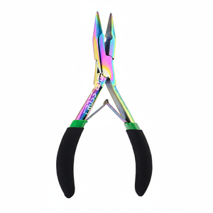 คีมต่อผมสแตนเลสที่เปิดลูกปัดนาโนดีไซน์ขากรรไกรคู่สำหรับวงแหวนขนาดเล็กแบบจีบสปริงคู่ - Product Image 1