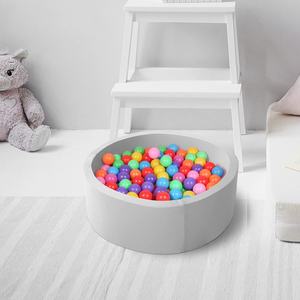 Piscine à balles ronde douce gris clair pour intérieur et extérieur, idéale comme cadeau pour bébés, enfants et tout-petits - Product Image 6