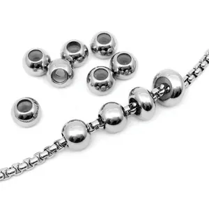 义乌赛隆珠宝不锈钢挡圈垫片滑珠圆形链条手链调节胶珠