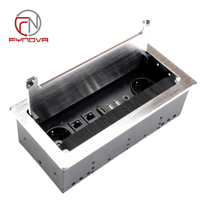 EU ổ cắm AC <span class=keywords><strong>Power</strong></span> Cover 2 USB tuôn ra-gắn 2-ổ cắm điện máy tính để bàn ổ cắm nhôm bàn đồ nội thất tương thích chúng tôi AU EU cắm - Product Image 1