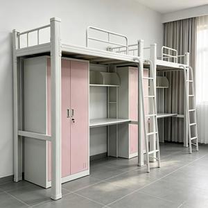 <span class=keywords><strong>Lit</strong></span> superposé en métal avec bureau et armoire, idéal pour dortoirs étudiants et appartements, <span class=keywords><strong>lit</strong></span> de personnel avec table d'étude pour dortoir - Product Image 4