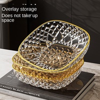 Diamantvormig plastic ovale fruit schaal pot Scandinavisch effen patroon hoogwaardig huishoudelijk woonkamer salontafel licht schaal