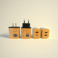 Pengisi Daya Cepat EU 65W Dual USB-C PD 3.0 Adaptor Dinding Kompak dengan Proteksi OTP/OVP Pengisi Daya Smartphone Tahan Api