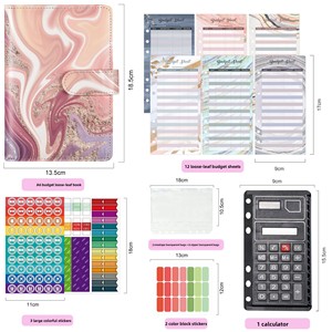 Carnet de budget en cuir PU imprimé <span class=keywords><strong>aquarelle</strong></span> Dunhuang, format A6, avec reliure à anneaux, pour la gestion des finances, idéal comme cadeau, disponible en version transfrontalière Chine - Product Image 2
