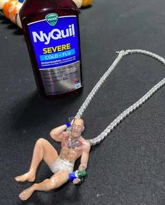 Collar con colgante de dibujos animados de moissanita helada, Plata de Ley 925, ropa de calle Hip Hop a la moda, joyería para fiestas, dijes elegantes - Product Image 1