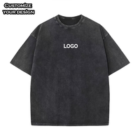 Hochwertiges Vintage-Baumwoll-T-Shirt 220-260 g/m² Oversize Custom Acid Wash 3D-Muster Casual Herrenbekleidung Blanko-Druck