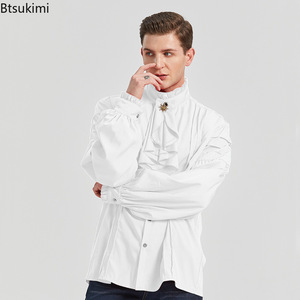 Nuevas Camisas Steampunk Medievales para Hombre, Estilo Retro Casual, <span class=keywords><strong>Disfraz</strong></span> Renacentista Victoriano, para Halloween, Fiestas, Actuaciones Piratas - Product Image 1