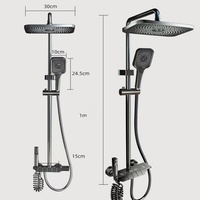 Système de douche et de robinetterie de luxe avec écran numérique, mitigeur de salle de bain en laiton, colonne de douche