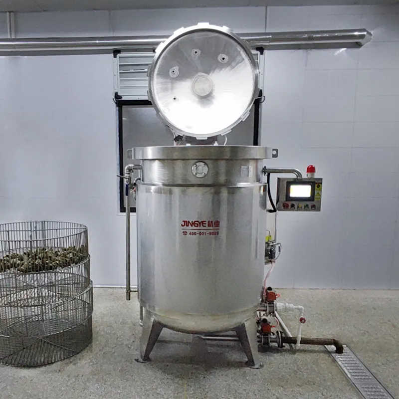 Macchina di cottura a pressione industriale del fornello delle erbe del riscaldamento a vapore da 1000 litri di alta qualità con la scatola di controllo del PLC