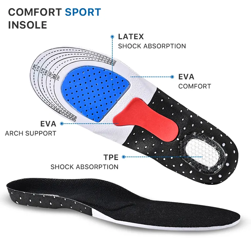 EVA Lichtbogenunterstützung orthotischer flacher Fußbeineinsatz-Insole Stoßdämpfung orthopädische Plantarfasziitis Bequemkeit Sport-Insole für Schuh