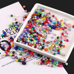 Perles de verre mélangées 4 mm, perles rondes en vrac pour la fabrication de bijoux, bracelets, colliers, fournitures de bricolage - Product Image 5