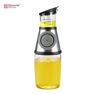 Botella de vidrio para cocina, dispensador de aceite de cocina, filtro, recipiente de vidrio para especias, almacenamiento personalizado de cerámica, novedad