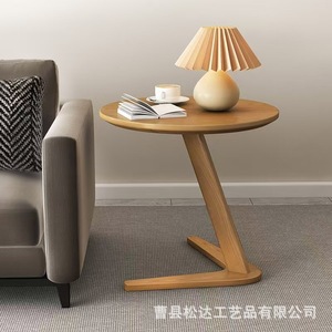 Wooden <b>side</b> <b>table</b>, movable, <b>small</b> <b>round</b> <b>table</b> for home living room, minimalist style, hotel/guesthouse sofa <b>side</b> <b>table</b>, bedside - Product Image 1