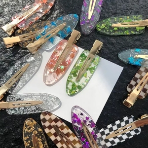 Clip geométrico de mármol para niña y mujer, accesorios para el cabello de material ABS, peinado de alta calidad - Product Image 3