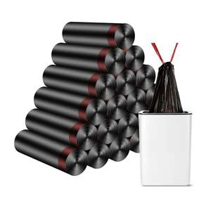 Bolsa de Basura Negra Personalizable de Polietileno con Cordón, a Prueba de Fugas, con Sellado Térmico para Uso Doméstico y en Supermercados, para Productos del Hogar - Product Image 1