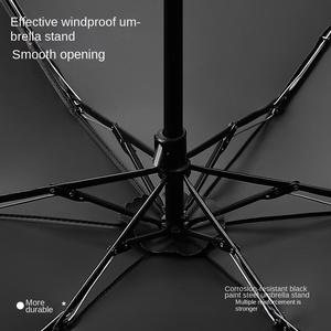 Paraguas Plegable 50% con Asa de Agarre, Diseño de Frutas Frescas, Pegamento Negro, Protección Solar, Doble Uso, Control Automático, Publicitario/Regalo, Impresión para Mujer - Product Image 5