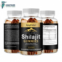 Gummies de Shilajit KingFisher OEM ODM sans sucre, véganes, supplément à base de plantes pour le soutien quotidien de l'énergie et de la vitalité, marque privée, vente en gros
