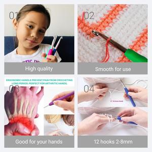 9Pcs/<b>Set</b> Simple Multicolor Plastic Handle Aluminum Silicagel Eco-Friendly High-quality <b>Crochet</b> <b>Hooks</b> Hand Knitting <b>Set</b> Yarn - Product Image 3