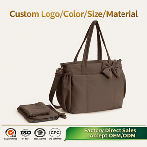 Bolsa de Viaje Elegante para Bebé, Bolso Tote Diario para Mamá con Compartimento para Laptop, Bolso de Mano Portátil para Mujer, Bolsa de Pañales para Viaje - Product Image 1