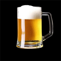 Chope à bière en verre transparent HIXIN avec poignée résistante à la chaleur, parois épaisses, grande capacité, style minimaliste pour les fêtes