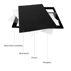 Tùy chỉnh 12-mở tường màu đen treo khung cắt dán hiển thị mười hai 4*6 hình ảnh theo chiều dọc và chiều ngang - Product Image 3