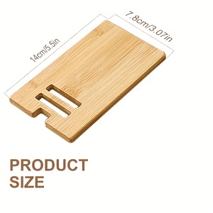 Penyangga Ponsel Kayu Ramah Lingkungan Terbaru, Penyangga Tablet Multifungsi dengan Pengait Unik - Product Image 3