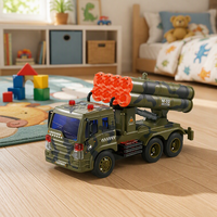Camion militaire jouet en plastique à friction BEFLY à l'échelle 1:16 avec lumières et sons pour les enfants de 5 à 13 ans
