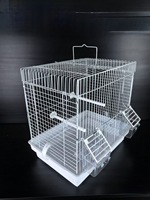 Cage de voyage légère et portable en métal pour perroquet, idéale pour les trajets en voiture et les visites chez le vétérinaire, avec perchoir et mangeoires, écologique et ventilée