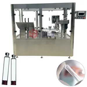 Machine de remplissage automatique de cartouches à 4 têtes pour flacon en verre de 1.8ml avec bouchon et ajout de bouchons en aluminium