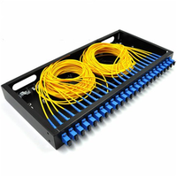 19 Inch 24 Port 48 Port Fiber Patch Panel Rak Dipasang ODF Panel Serat Serat Optik Patch Panel