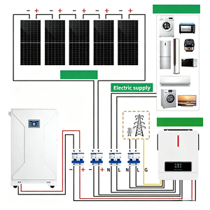 ระบบโซลาร์เซลล์แบบไฮบริดออฟกริด 5KW 30KW สำหรับใช้ในบ้าน โมโนคริสตัลไลน์ซิลิคอน พร้อมแบตเตอรี่โซลาร์เซลล์ MPPT T30 SUPSRSAFE - Product Image 2
