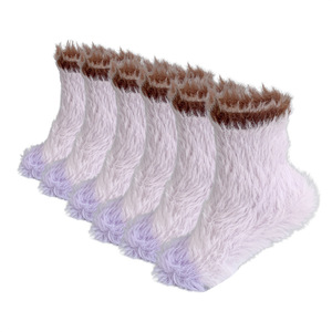 Women's Long Haired Plush Mid Calf <b>Socks</b> Thickened Warm Fleece Lined Floor <b>Socks</b> For Home Autumn <b>Winter</b> Wear - Product Image 4