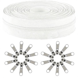 Amykite 10 Yards (360 Pouces) Fermetures <span class=keywords><strong>Éclair</strong></span> Continues en Nylon Blanc à Glissière Libre, 20 Têtes de <span class=keywords><strong>Remplacement</strong></span> pour Sacs et Tentes - Product Image 5