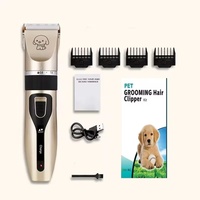 Tondeuse à poils pour animaux de compagnie, kit de toilettage pour animaux de compagnie avec tondeuse sans fil à faible bruit, lames en céramique dorées en titane, rasoir pour chiens et chats