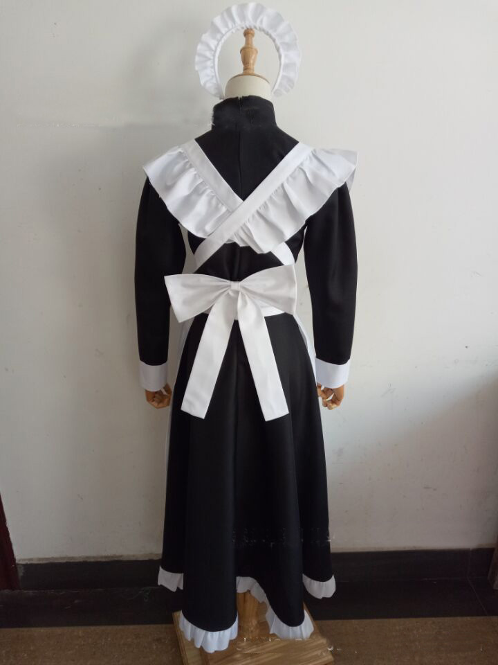 Halloween Castle Maid Costume - Black and White French Maid Outfit with  Long Skirt for Cosplay and Events