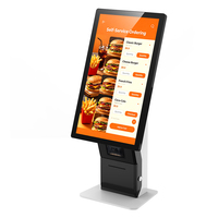 Kiosques de paiement à écran tactile de 21,5 pouces avec SDK et lecteur de codes-barres pour la commande en libre-service en intérieur dans les restaurants de burgers – Vente en gros usine