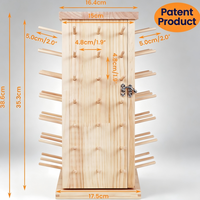 93 Bobines (DIY) 360 °   Porte-fils rotatif en bois avec compartiments de rangement intérieurs pour la couture