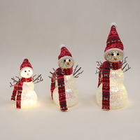 Weihnachtsdekoration Glas-Schneemann LED-Ornamente Beleuchtete Weihnachtsverzierung