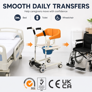 Hot Sale Movable Nursing Adjustable Control Manual Rehabilitation Patient Transfer <strong>Commode</strong> <strong>Chair</strong> for Elderly - Product Image 4