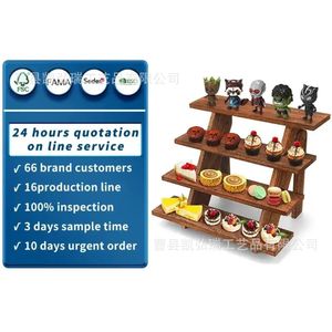Solid wood desktop <b>cake</b> rack, <b>afternoon</b> <b>tea</b> multi-layer dessert rack, foldable display <b>stand</b>, jewelry rack - Product Image 3