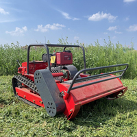 Mesin Diesel Robot Pemotong Rumput Kecil Lebar Pemotongan 800mm 1000mm 1200mm Pengendali Jarak Jauh Mesin Pemotong Rumput Crawler
