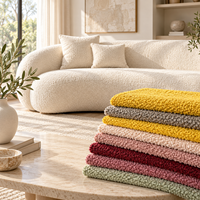 Tissu d'ameublement bouclé Teddy à texture galet, doux et bouclé, pour canapé, chaise, coussin et mobilier – Vente en gros